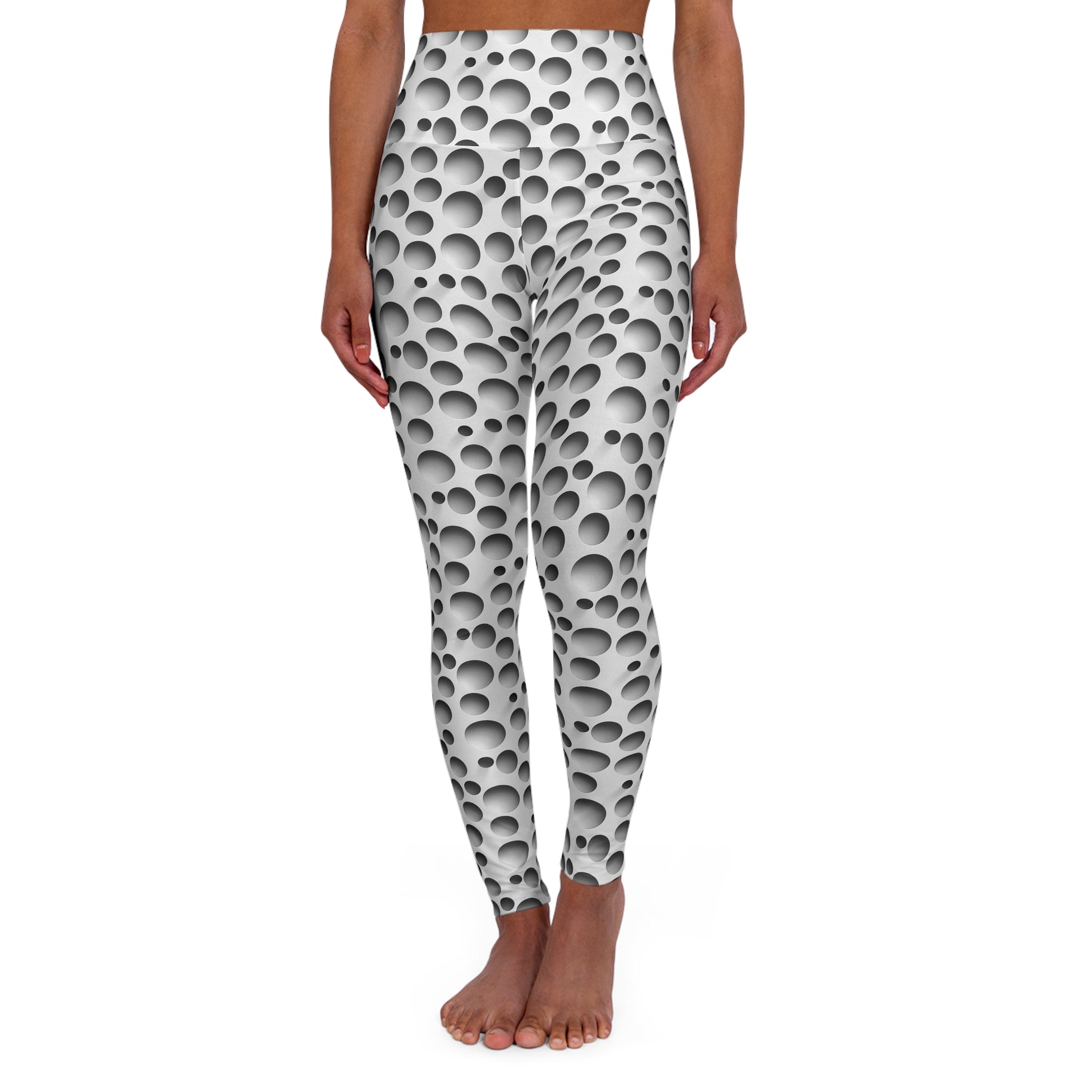 Yoga Leggings - Abstract Circular Holes Design