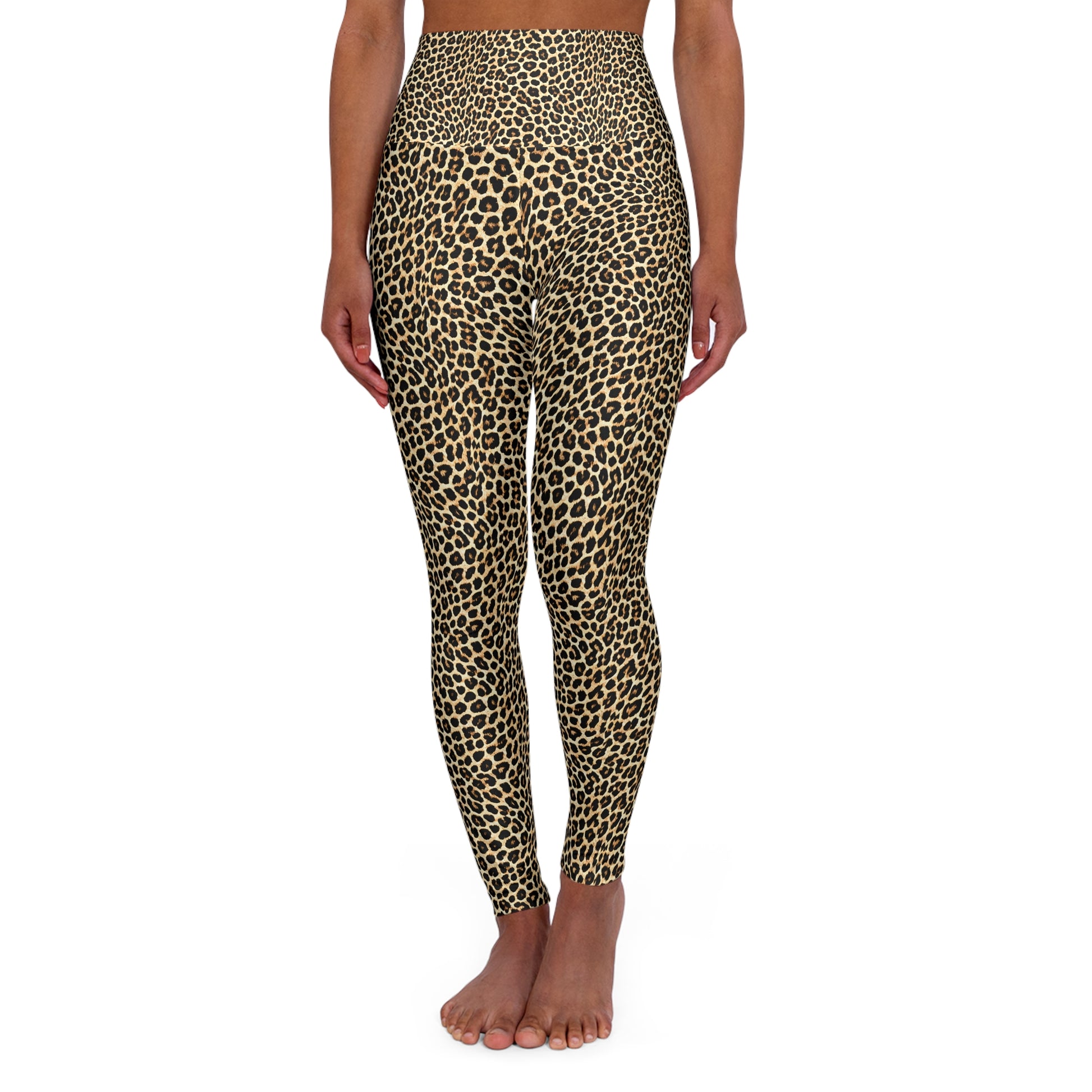 Yoga Leggings - Leopard Print Fabric