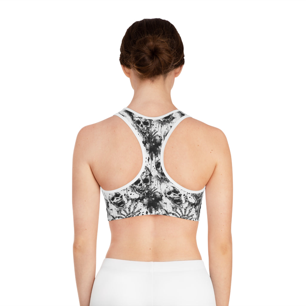 Artistic Skull Sports Bra