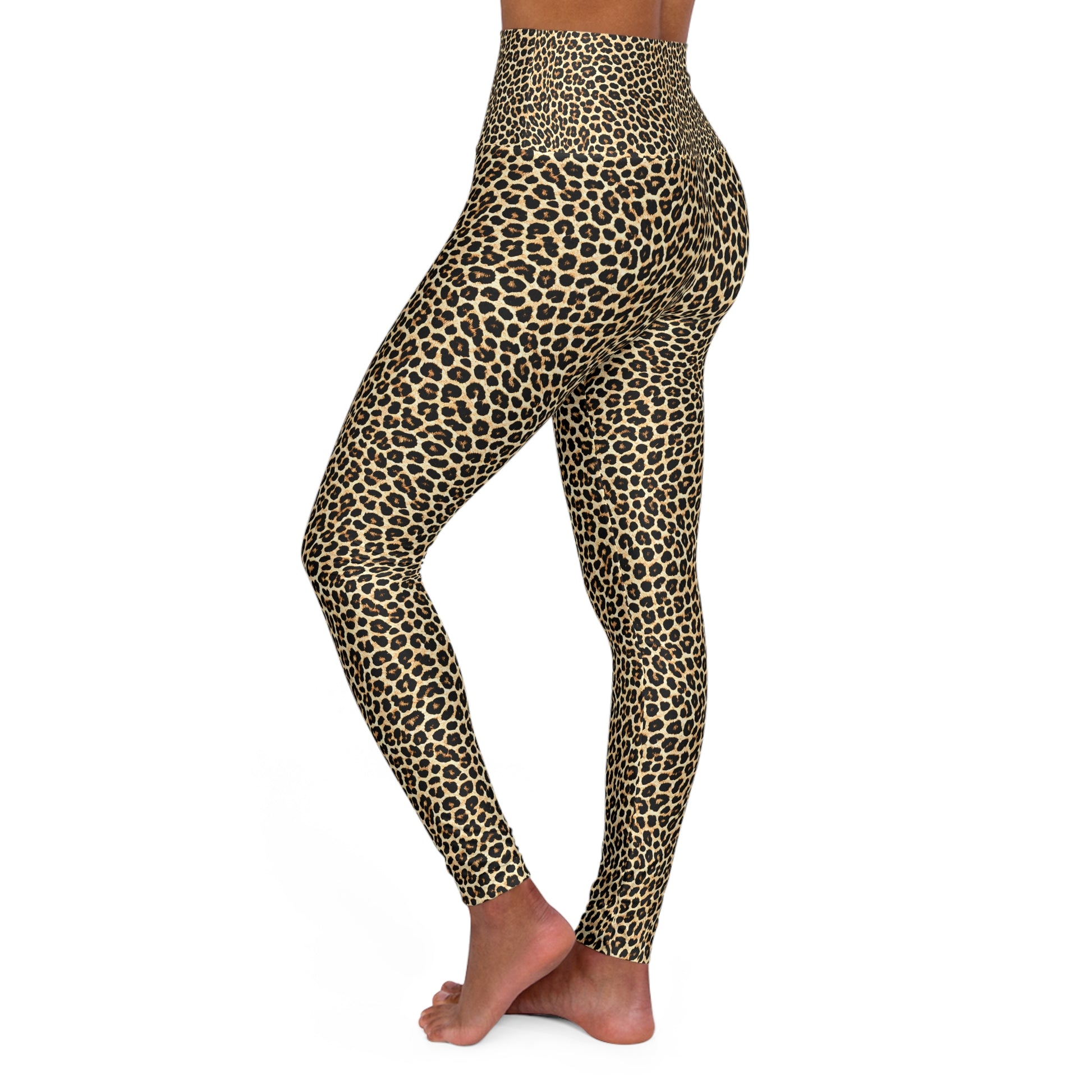 Yoga Leggings - Leopard Print Fabric