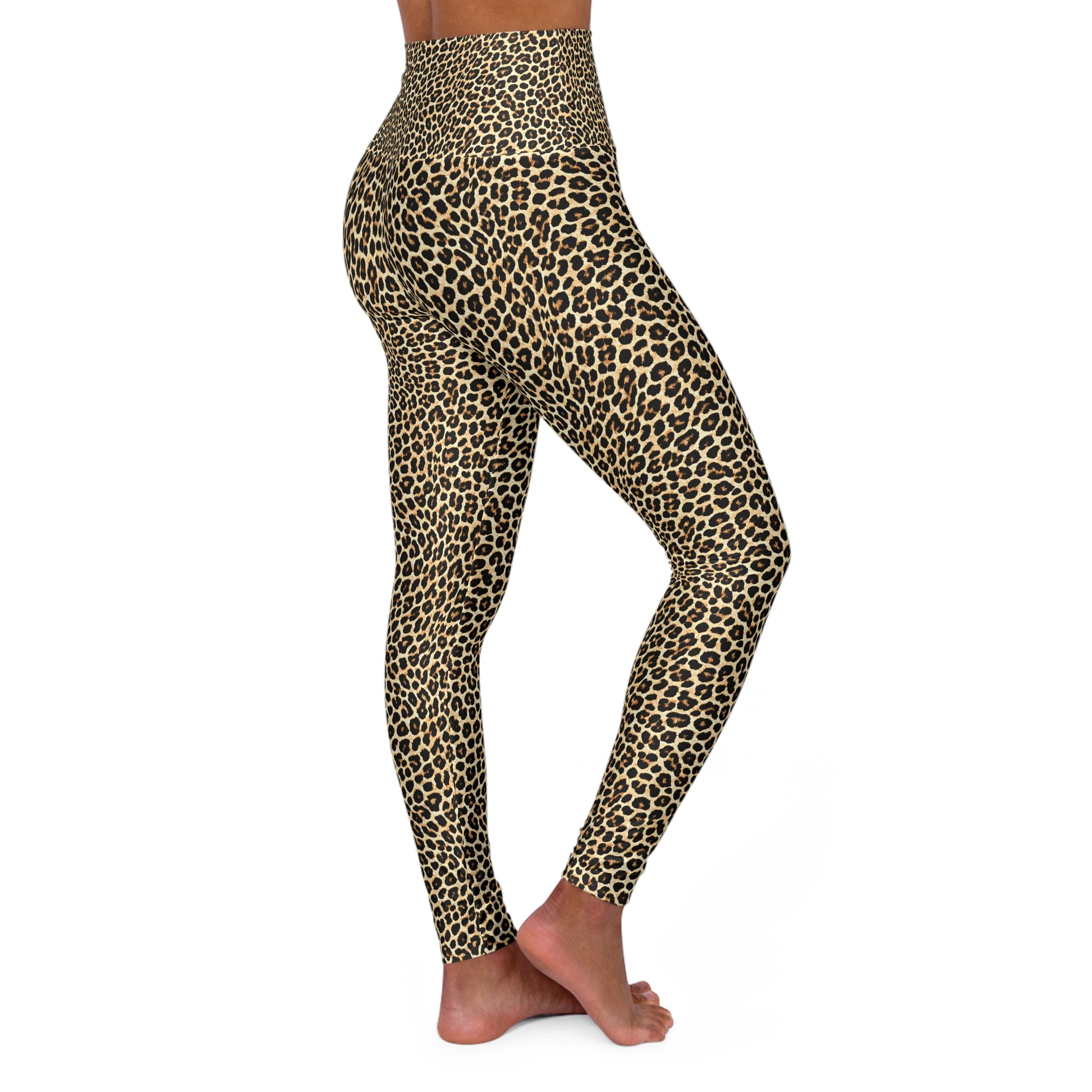 Yoga Leggings - Leopard Print Fabric