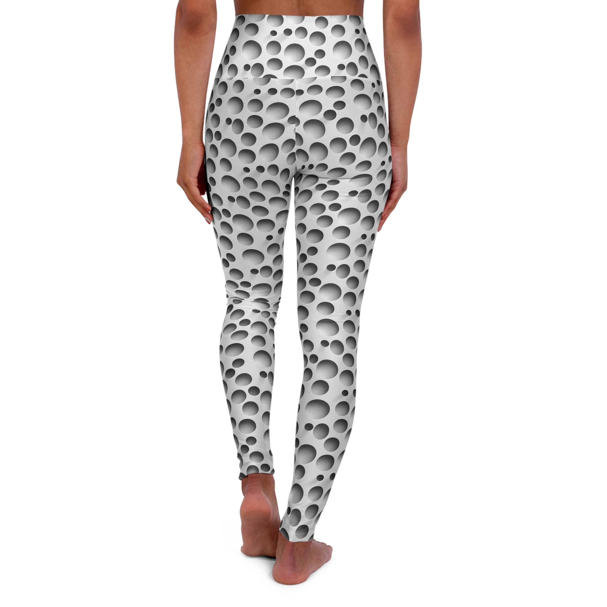 Yoga Leggings - Abstract Circular Holes Design