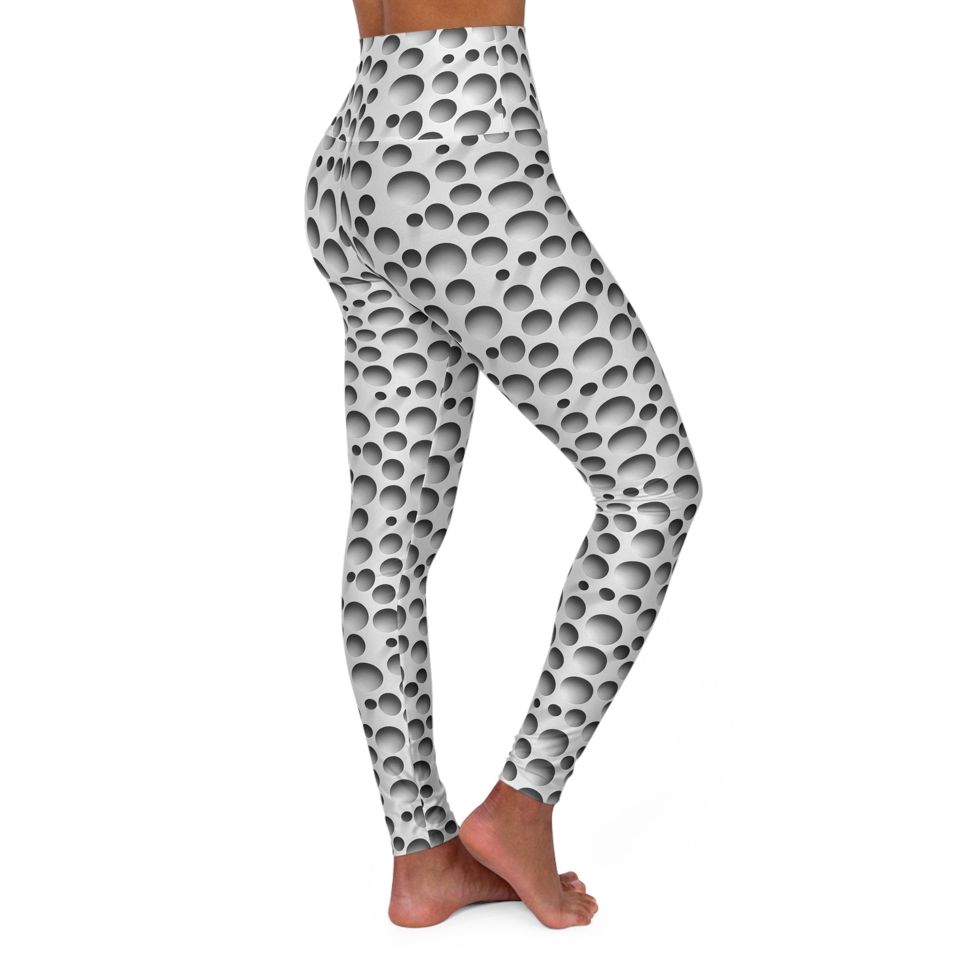 Yoga Leggings - Abstract Circular Holes Design